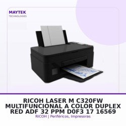 RICOH Laser M C320FW Multifuncional a Color, Duplex, Red, ADF, 32 ppm (D0F3-17)