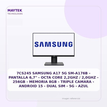 Samsung A17 5G SM-A176B | Pantalla 6,7" | OCTA CORE 2,2GHZ / 2,0GHZ | 256GB | Memoria 8GB | Triple Camara | Android 15 | DUAL