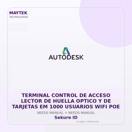 Sekure ID Terminal Control de Acceso Lector de Huella Optico y de Tarjetas EM 1000 Usuarios WIFI POE