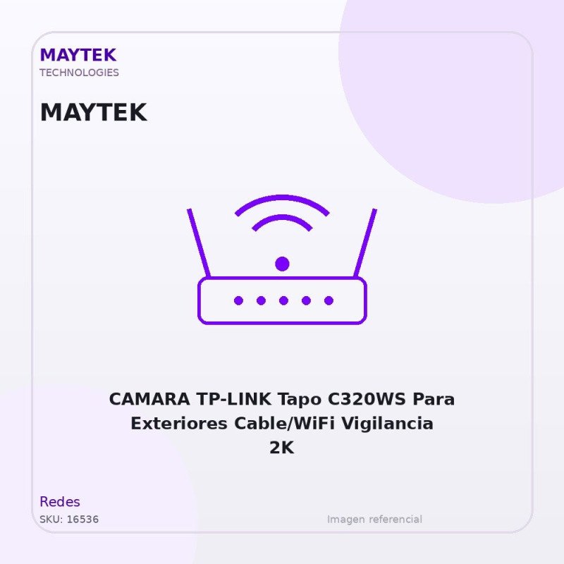 CAMARA TP-LINK Tapo C320WS Para Exteriores Cable/WiFi Vigilancia 2K