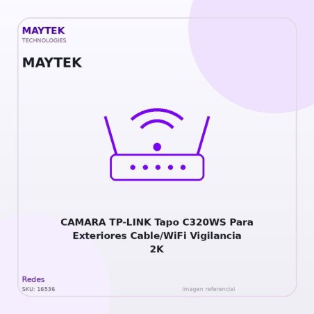 CAMARA TP-LINK Tapo C320WS Para Exteriores Cable/WiFi Vigilancia 2K