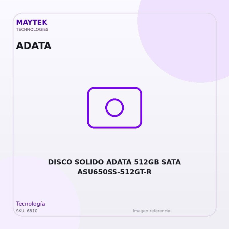 Disco Solido Adata 512GB SATA ASU650SS-512GT-R