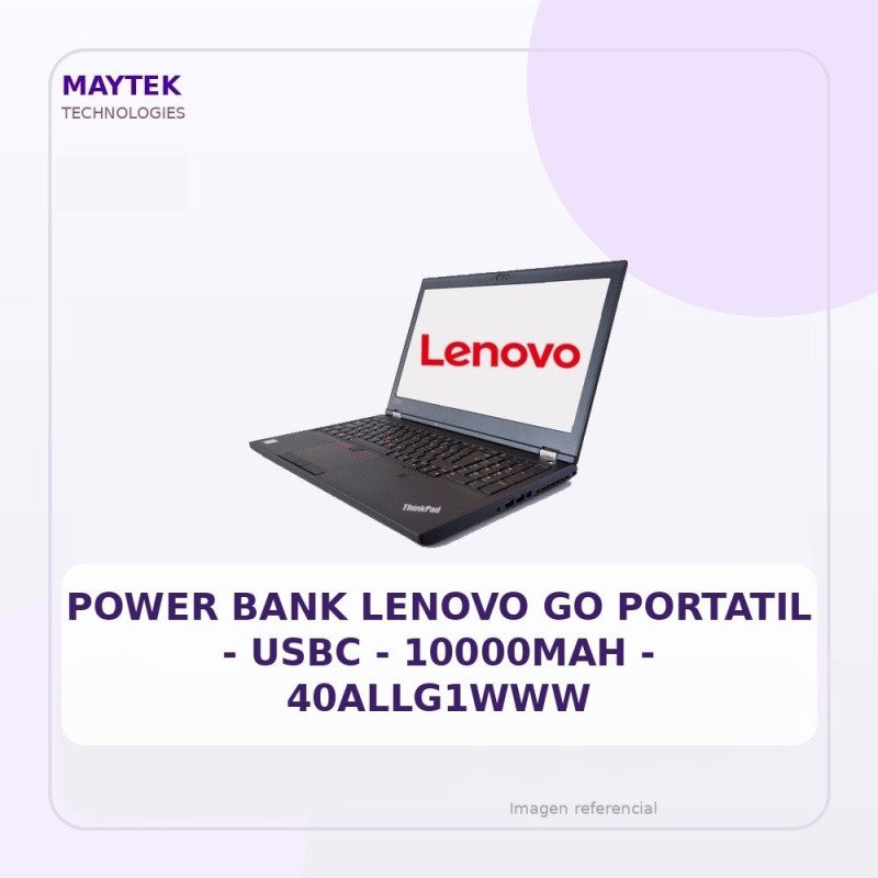 Lenovo Power Bank Lenovo Go Portatil - Usbc - 10000mah - 40allg1www