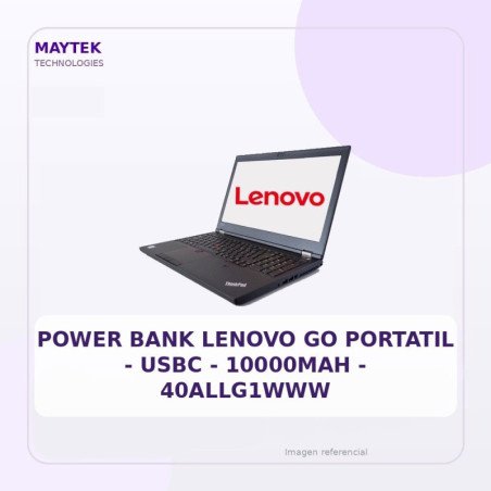 Lenovo Power Bank Lenovo Go Portatil - Usbc - 10000mah - 40allg1www