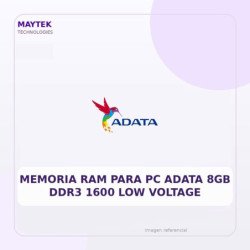 Memoria RAM para PC Adata 8GB DDR3 1600 LOW Voltage