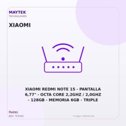 Xiaomi Redmi NOTE 15 | Pantalla 6,77" | OCTA CORE 2,2GHZ / 2,0GHZ | 128GB | Memoria 6GB | Triple Camara | Android 15 | DUAL SIM
