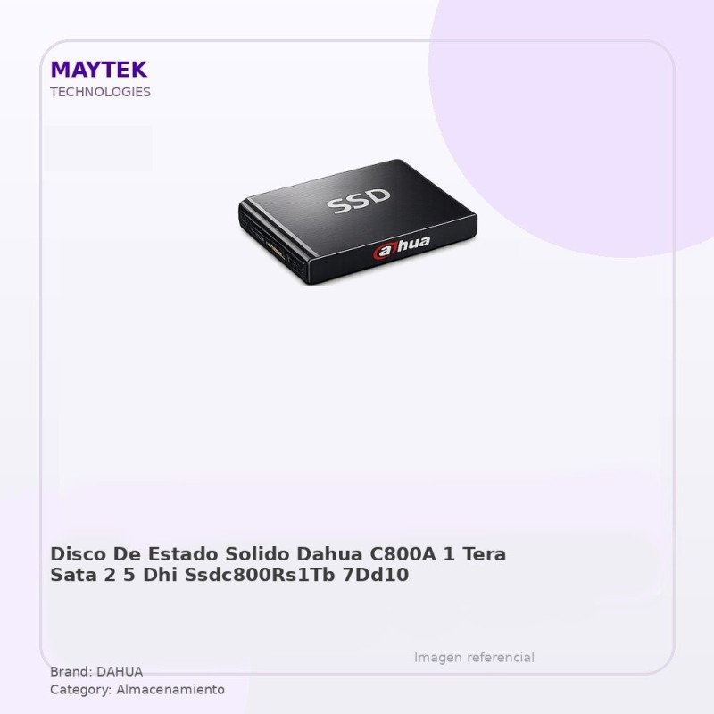 Disco de Estado Solido Dahua C800A 1 TERA SATA 2,5" | DHI-SSDC800RS1TB