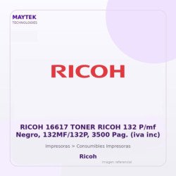 Ricoh 16617 Toner Ricoh 132 P/mf Negro, 132mf/132p, 3500 Pag