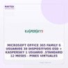 Microsoft Office 365 Family 6 Usuarios 30 Dispositivos ESD + Kaspersky 1 Usuario .standard 12 Meses - Pines Virtuales