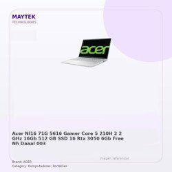 Intel CORE 5 210H(2,2 GHZ )16GB-512GB SSD -16"-RTX 3050 6GB- FREE
