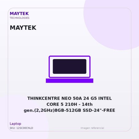 INTEL CORE 5 210H (2,2GHz)8GB-512GB SSD-24"-FREE