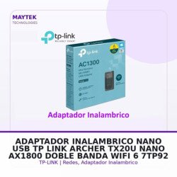 Tp-link Adaptador Inalambrico Nano USB Tp-link Archer Tx20u Nano - Ax1800 - Doble Banda - WIFI 6