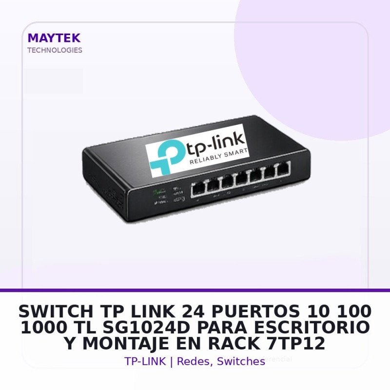 Tp-link Switch Tp-link 24 Puertos 10/100/1000 - Tl-sg1024d - Para Escritorio Y Montaje En Rack