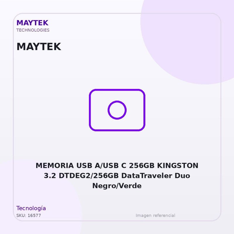 MEMORIA USB A/USB C 256GB KINGSTON 3.2 DTDEG2/256GB DataTraveler Duo Negro/Verde