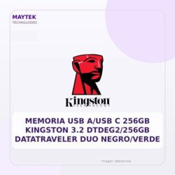 MEMORIA USB A/USB C 256GB KINGSTON 3.2 DTDEG2/256GB DataTraveler Duo Negro/Verde