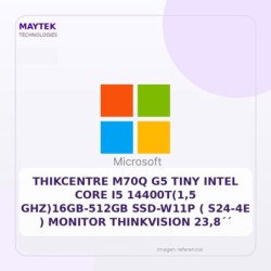 Thikcentre M70Q G5 Tiny Intel Core I5 14400t(1,5 Ghz)16gb-512gb Ssd-w11p ( S24-4e ) Monitor Thinkvision 23,8´´