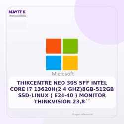 Thikcentre Neo 30S Sff Intel Core I7 13620h(2,4 Ghz)8gb-512gb Ssd-linux ( E24-40 ) Monitor Thinkvision 23,8´´