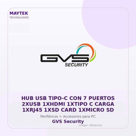 HUB USB TIPO-C con 7 Puertos 2XUSB 1XHDMI 1XTIPO C Carga 1XRJ45 1XSD CARD 1XMICRO SD