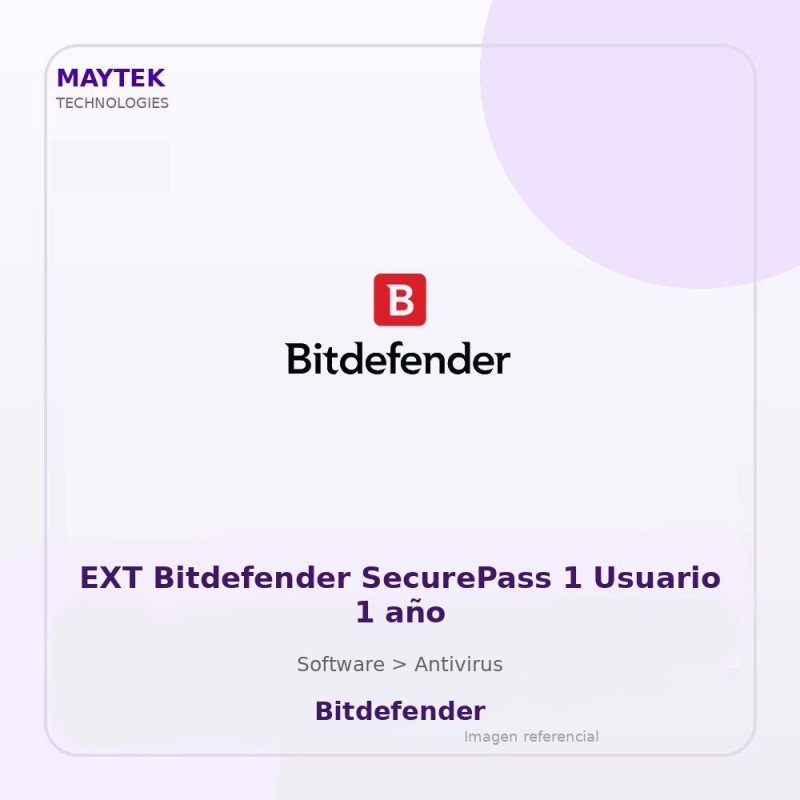 Bitdefender Ext Bitdefender Securepass 1 Usuario 1 Año