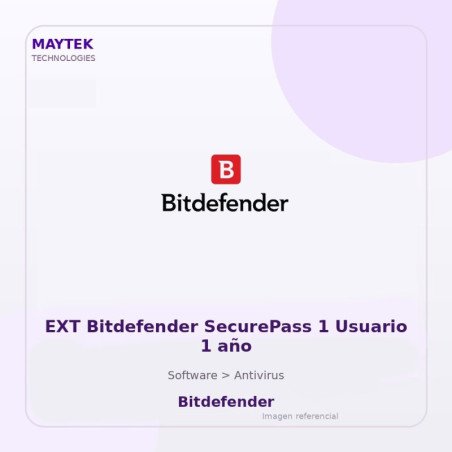 Bitdefender Ext Bitdefender Securepass 1 Usuario 1 Año