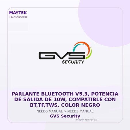 Parlante Bluetooth V5.3, Potencia de Salida de 10W, Compatible con Bt,tf,tws, Color Negro