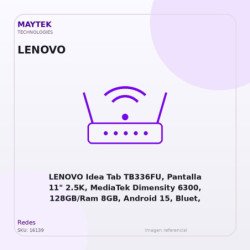 LENOVO Idea Tab TB336FU, Pantalla 11" 2.5K, MediaTek Dimensity 6300, 128GB/Ram 8GB, Android 15, Bluet, WIFI, Doble Camara, Luna