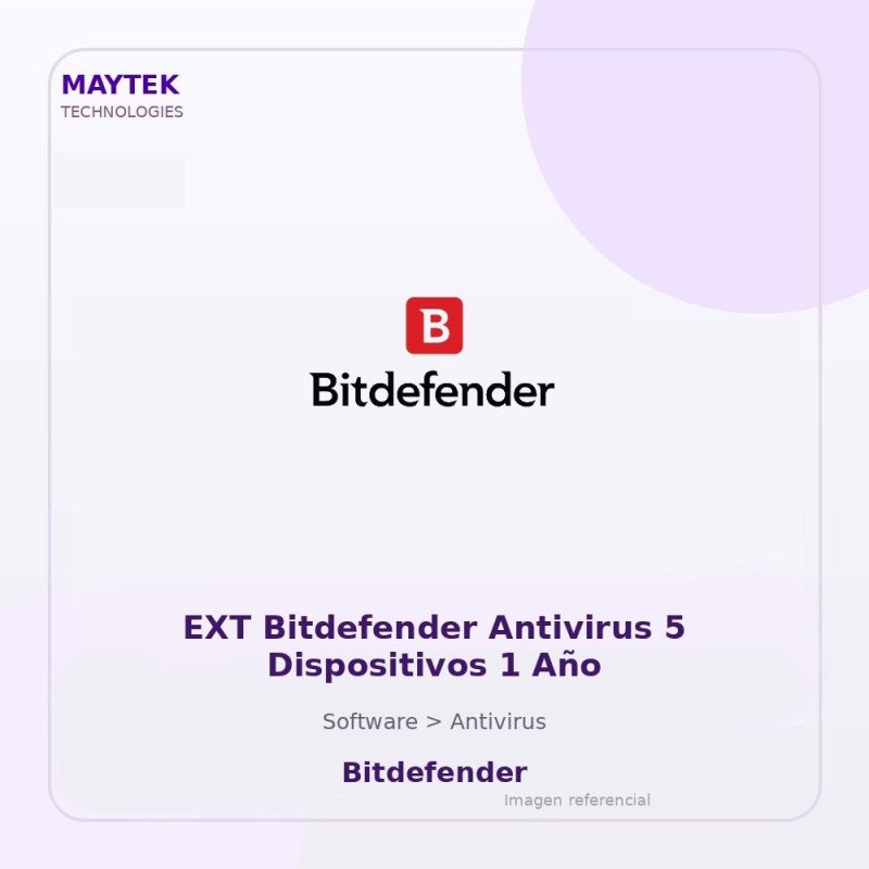 Bitdefender Ext Bitdefender Antivirus 5 Dispositivos 1 Año