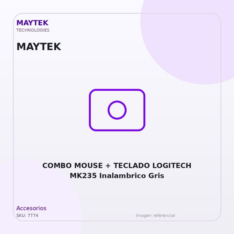 COMBO MOUSE + TECLADO LOGITECH MK235 Inalambrico Gris