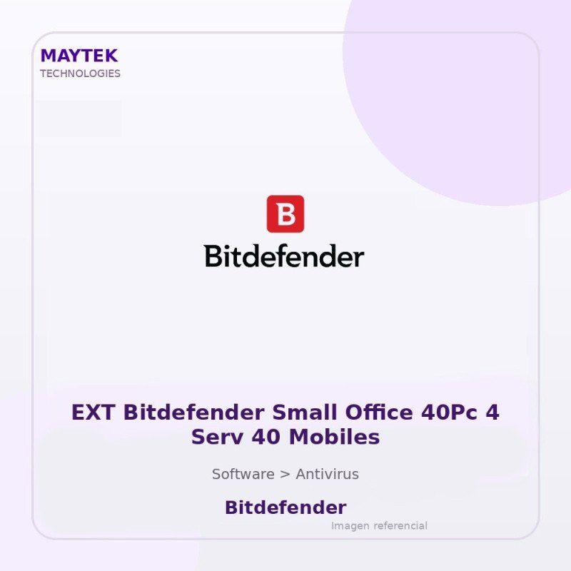 Bitdefender Ext Bitdefender Small Office 40PC 4 Serv 40 Mobiles