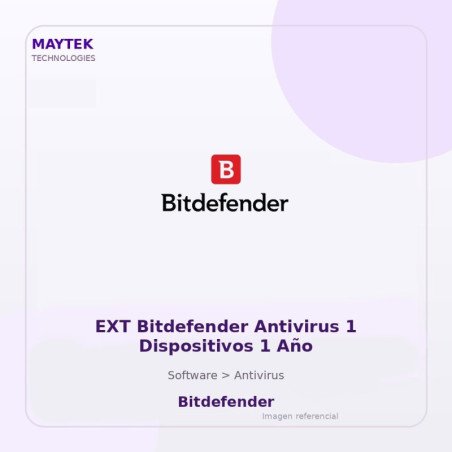 Bitdefender Ext Bitdefender Antivirus 1 Dispositivos 1 Año