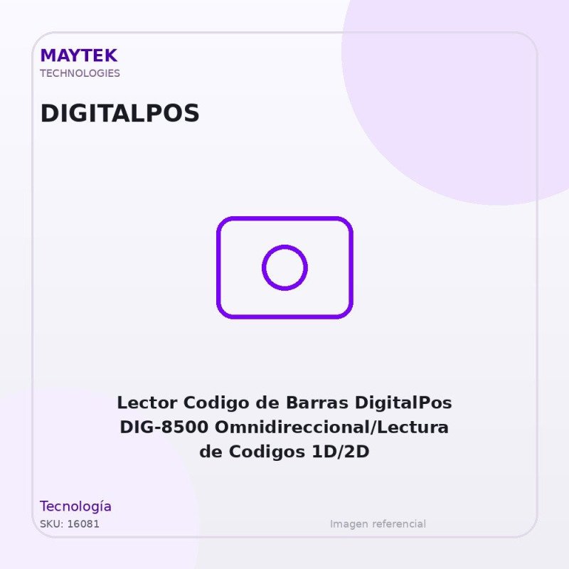 Lector Codigo de Barras DigitalPos DIG-8500 Omnidireccional/Lectura de Codigos 1D/2D