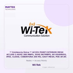 Wi-Tek Acces Point Exterior MESH AC1200 2.4GHZ 300 MBPS, 5GHZ 867MBPS, 60 Usuarios, IP65, Cloud, Cobertura 200 M2, EASY MESH