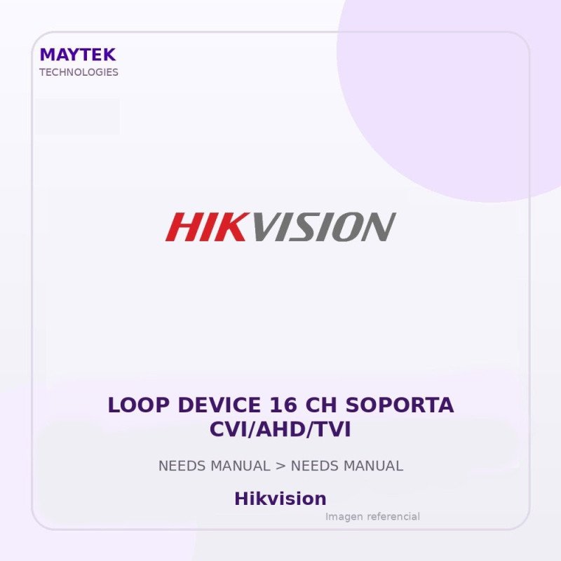Hikvision Loop Device 16 Ch Soporta Cvi/Ahd/Tvi