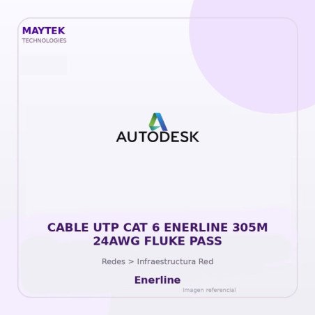 Cable UTP CAT 6 Enerline 305M 24AWG Fluke PASS
