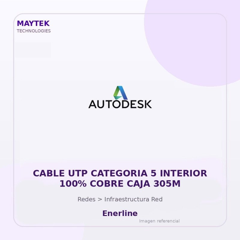 Enerline Cable UTP Categoria 5 Interior 100% Cobre CAJA 305M