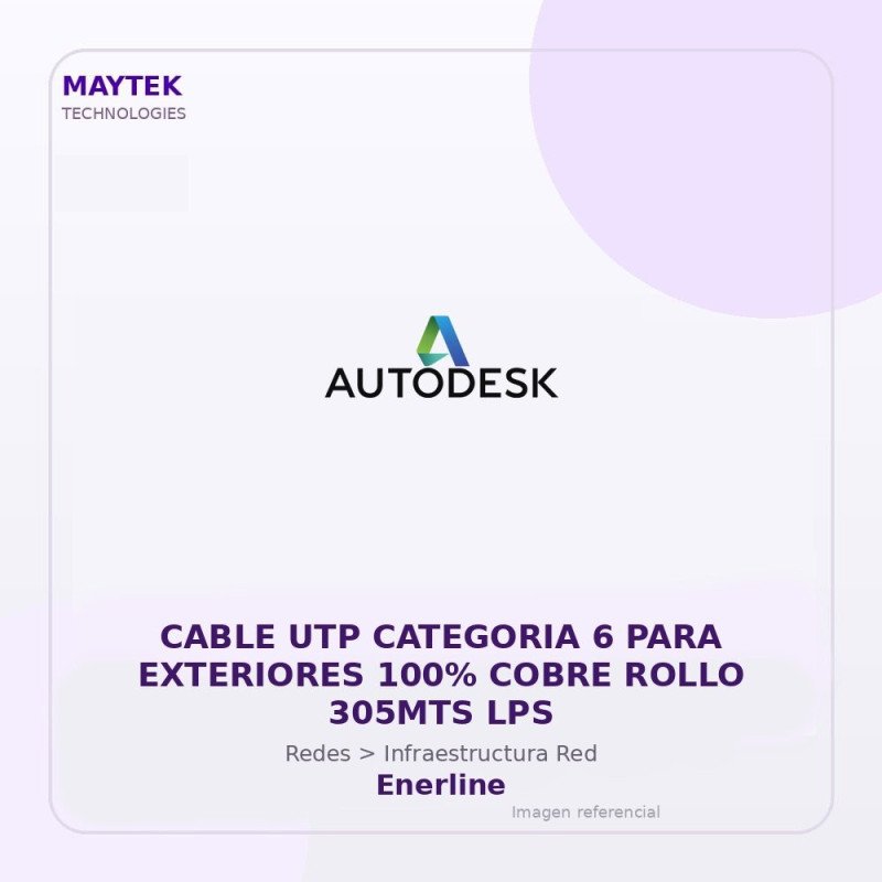 Enerline Cable UTP Categoria 6 para Exteriores 100% Cobre Rollo 305MTS LPS