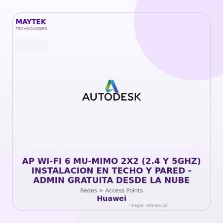 Huawei AP WI-FI 6 MU-MIMO 2X2 (2.4 y 5GHZ) Instalacion en Techo y Pared | Admin Gratuita Desde la NUBE