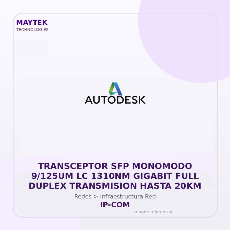 IP-COM Transceptor SFP Monomodo 9/125UM LC 1310NM Gigabit FULL Duplex Transmision Hasta 20KM