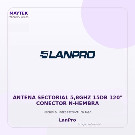 LanPro Antena Sectorial 5,8GHZ 15DB 120° Conector N-HEMBRA