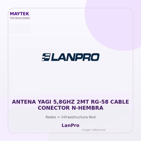 LanPro Antena YAGI 5,8GHZ 2MT RG-58 Cable Conector N-HEMBRA