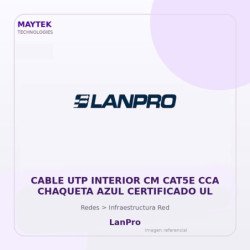 LanPro Cable UTP Interior CM CAT5E CCA Chaqueta AZUL Certificado UL