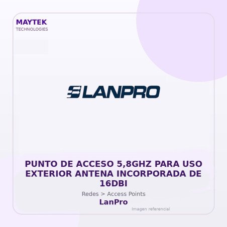 LanPro Punto de Acceso 5,8GHZ para USO Exterior Antena Incorporada de 16DBI