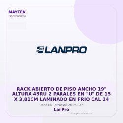 LanPro RACK Abierto de PISO Ancho 19" Altura 45RU 2 Parales en "U" de 15 X 3,81CM Laminado en FRIO CAL 14