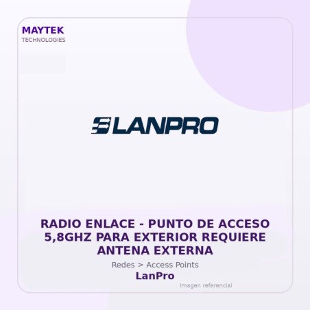 LanPro Radio Enlace | Punto de Acceso 5,8GHZ para Exterior Requiere Antena Externa
