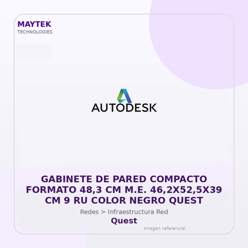 Quest Gabinete de Pared Compacto Formato 48,3 CM M.E. 46,2X52,5X39 CM 9 RU Color Negro Quest