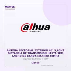 Dahua Antena Sectorial Exterior 40° 5,8Ghz Distancia De Transmision Hasta 3Km Ancho De Banda Maximo 40Mhz