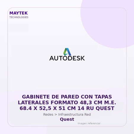 Quest Gabinete de Pared con Tapas Laterales Formato 48,3 CM M.E. 68.4 X 52,5 X 51 CM 14 RU Quest