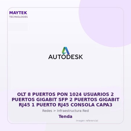 Tenda OLT 8 Puertos PON 1024 Usuarios 2 Puertos Gigabit SFP 2 Puertos Gigabit RJ45 1 Puerto RJ45 Consola CAPA3